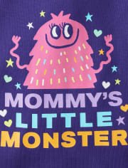 Pijamas de algodón ajustados Monster para bebés y niñas pequeñas