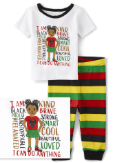 Baby And Toddler Girls Matching Family Black History Snug Fit Cotton Pajamas