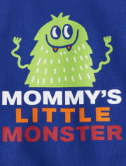 Pijamas de algodón ajustados Monster para bebés y niños pequeños