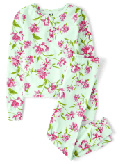 Girls Mommy And Me Floral Snug Fit Cotton Pajamas
