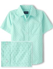 Camisa con botones de popelina estampada para niños