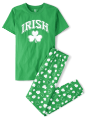 Unisex Adult Matching Family St. Patrick's Day Cotton Pajamas