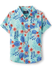 Baby And Toddler Boys Matching Family Tropical Button Up Shirt