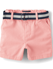 Shorts chinos con cinturón para bebés y niños pequeños