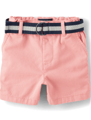 Baby And Toddler Boys Belted Chino Shorts