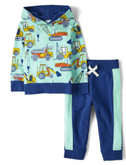 Baby And Toddler Boys Construction 2-Piece Outfit Set