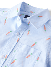 Boys Carrot Poplin Button Up Shirt