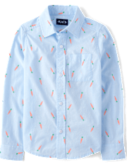 Boys Carrot Poplin Button Up Shirt
