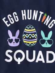 Boys Matching Family Egg Hunting Squad Snug Fit Cotton Pajamas