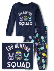 bébé et tout-petit, garçon Famille assorti Egg Hunting Squad Snug Fit coton Pyjama