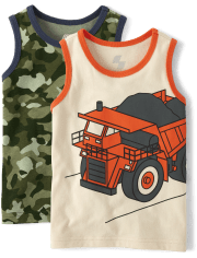 Baby And Toddler Boys Camo Tank Top 2-Pack