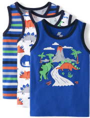 Baby And Toddler Boys Dino Tank Top 3-Pack