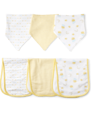 Unisex Baby Sun Bib And Burp Cloth 6-Piece Set