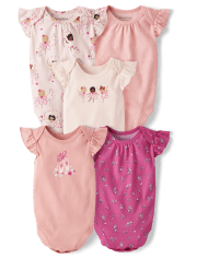 Baby Girls Ballerina Bodysuit 5-Pack