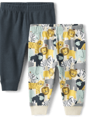 Pack de 2 pantalones con estampado de animales para bebé niño