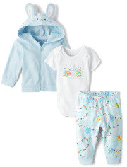 Baby Boys Bunny 3-Piece Playwear Set