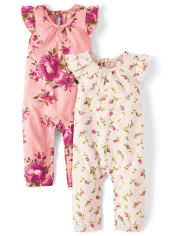 Pack de 2 mamelucos florales para bebé niña