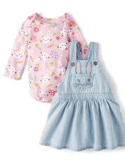 Baby Girls Bunny Skirtall 2-Piece Playwear Set