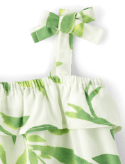Baby Girls Matching Family Palm Leaf Ruffle Dress