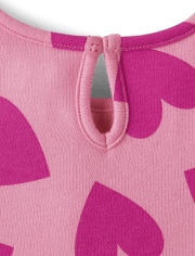 Baby Girls Heart Fleece Romper