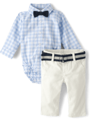 Baby Boys Dad And Me Gingham Poplin 2-Piece Outfit Set