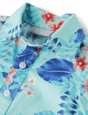 Baby Boys Matching Family Tropical Poplin Romper 2-Piece Outfit Set