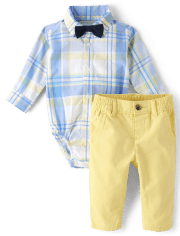 Baby Boys Dad And Me Plaid Poplin 2-Piece Outfit Set