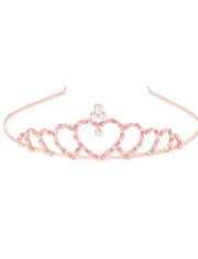 Girls Jeweled Heart Tiara Headband