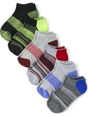 Boys Colorblock Cushioned Ankle Socks 6-Pack