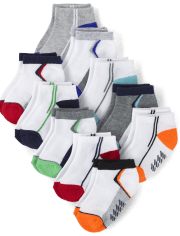 Baby And Toddler Boys Colorblock Cushioned Ankle Socks 10-Pack
