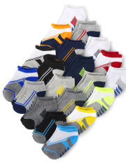 Baby And Toddler Boys Colorblock Cushioned Ankle Socks 20-Pack