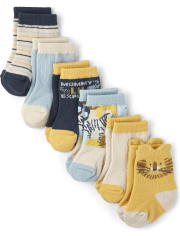 Baby And Toddler Boys Safari Midi Socks 6-Pack