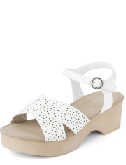 Girls Perforated Platform Sandals