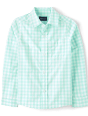 Boys Dad And Me Gingham Poplin Button Up Shirt