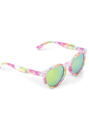 Girls Rainbow Tie Dye Heart Sunglasses