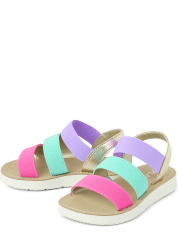 Toddler Girls Colorblock Elastic Sandals