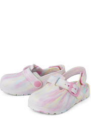 Toddler Girls Rainbow Tie Dye Clogs