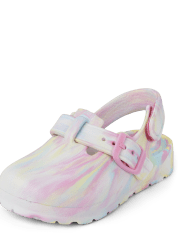 Toddler Girls Rainbow Tie Dye Clogs