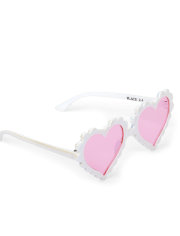 Gafas de sol de niñas pequeñas con forma de corazón festoneado