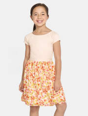 Girls Mommy And Me Floral Smocked Fit And Flare Dress