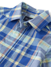 Camisa con botones de popelina a cuadros para niños