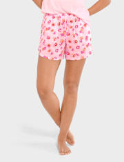 Pantalones cortos de pijama de flores silvestres para mujer