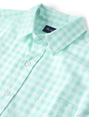 Mens Dad And Me Gingham Poplin Button Up Shirt