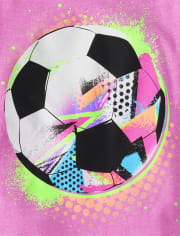 Girls Soccer Ball Graphic Tee