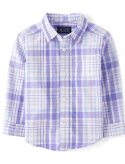 Baby And Toddler Boys Dad And Me Plaid Poplin Button Up Shirt