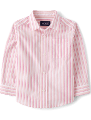 Baby And Toddler Boys Dad And Me Striped Poplin Button Up Shirt