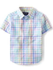 Baby And Toddler Boys Dad And Me Rainbow Gingham Poplin Button Up Shirt