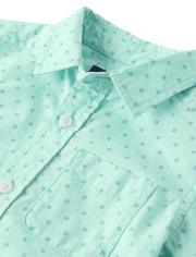 Baby And Toddler Boys Print Poplin Button Up Shirt