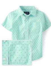 Baby And Toddler Boys Print Poplin Button Up Shirt