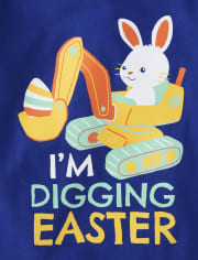 Baby And Toddler Boys Digging Easter Graphic Tee